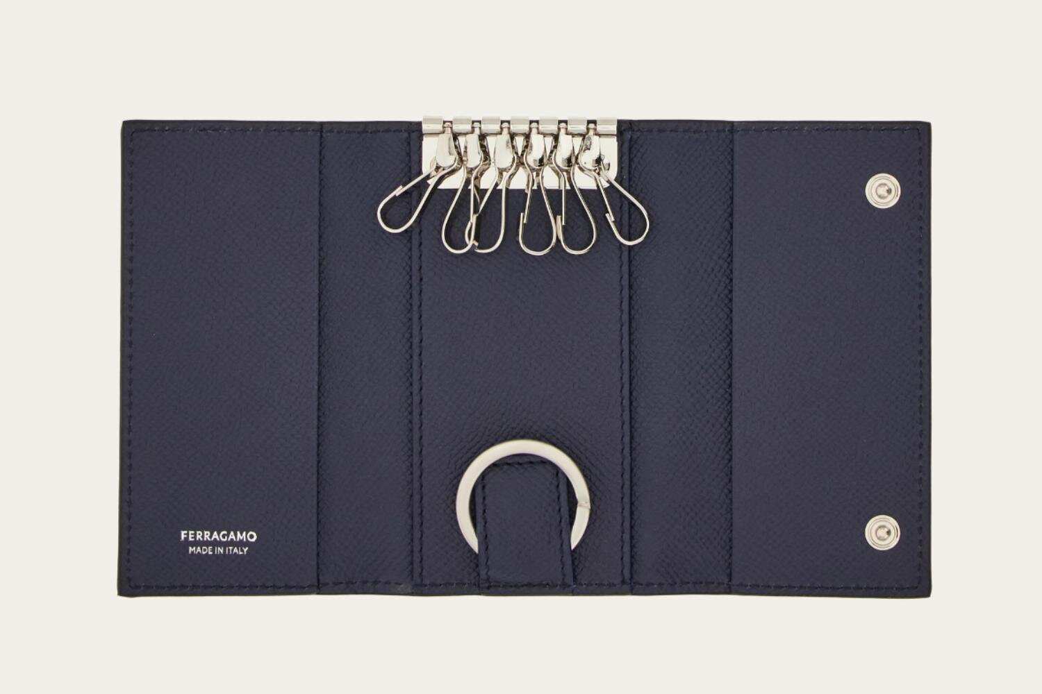 フェラガモ「ガンチーニ」付きレザー財布やコインケース、グレー