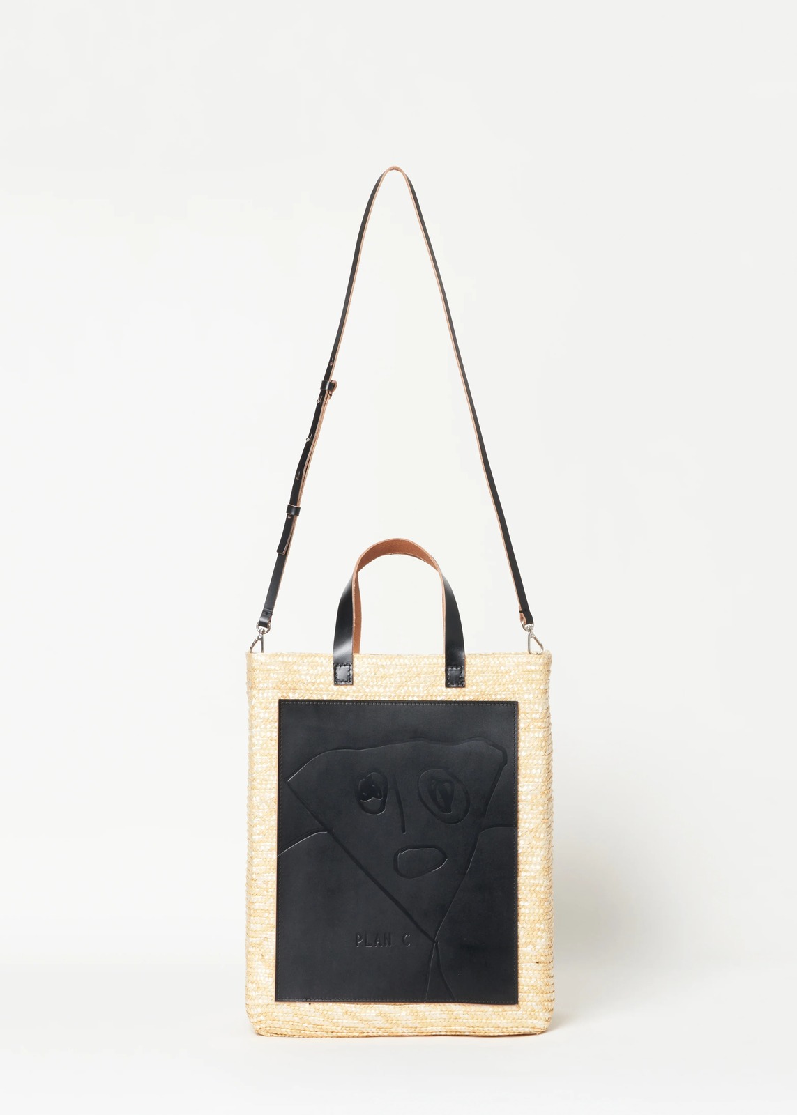プラン シー24年春夏バッグ“ストロー素材”×刻印入りブラックレザー