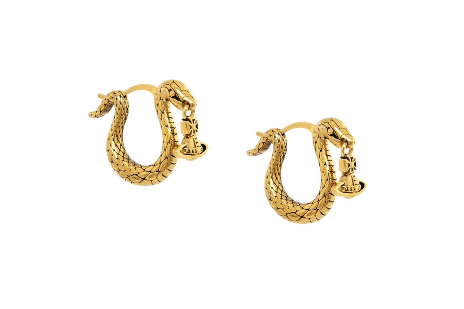 ヴィヴィアン・ウエストウッドの蛇ジュエリー、“オーブ”揺れるフープ