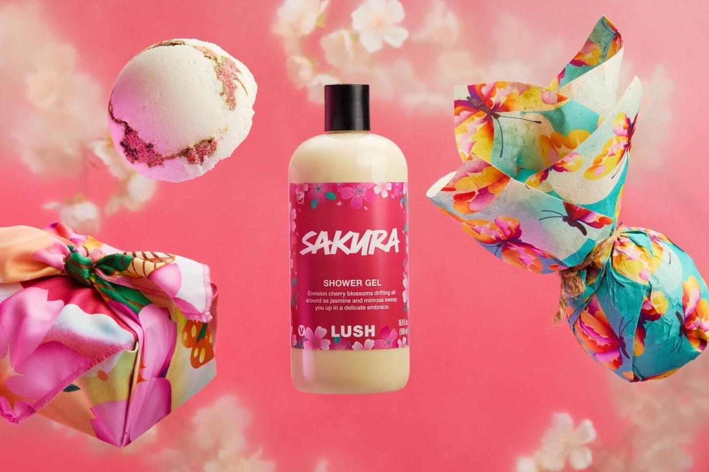 ラッシュ25年春バスアイテム、“桜の塩漬け”入りボディスクラブ＆お花見