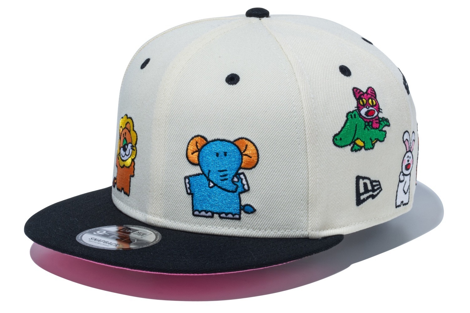 たべっ子どうぶつ×ニューエラ第2弾、“らいおんくん”たち全面刺繍の