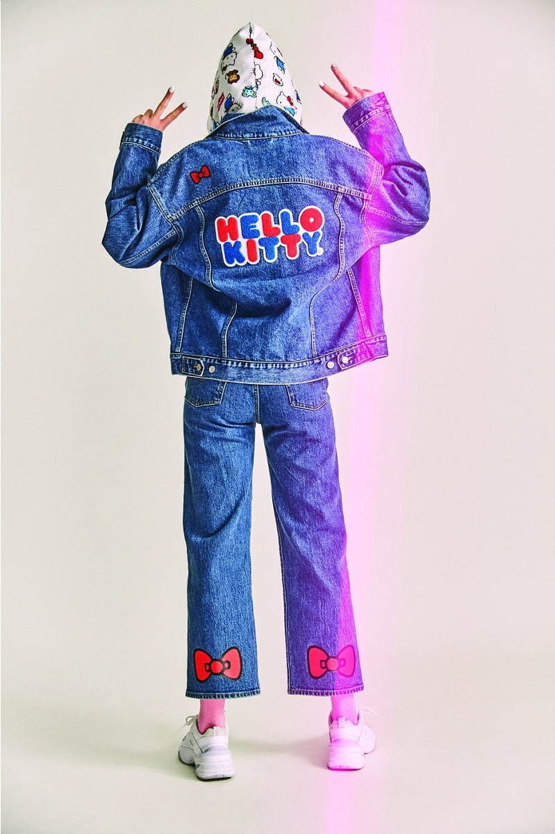 リーバイス×ハローキティ、ロゴやリボンを配したデニムジャケットやT