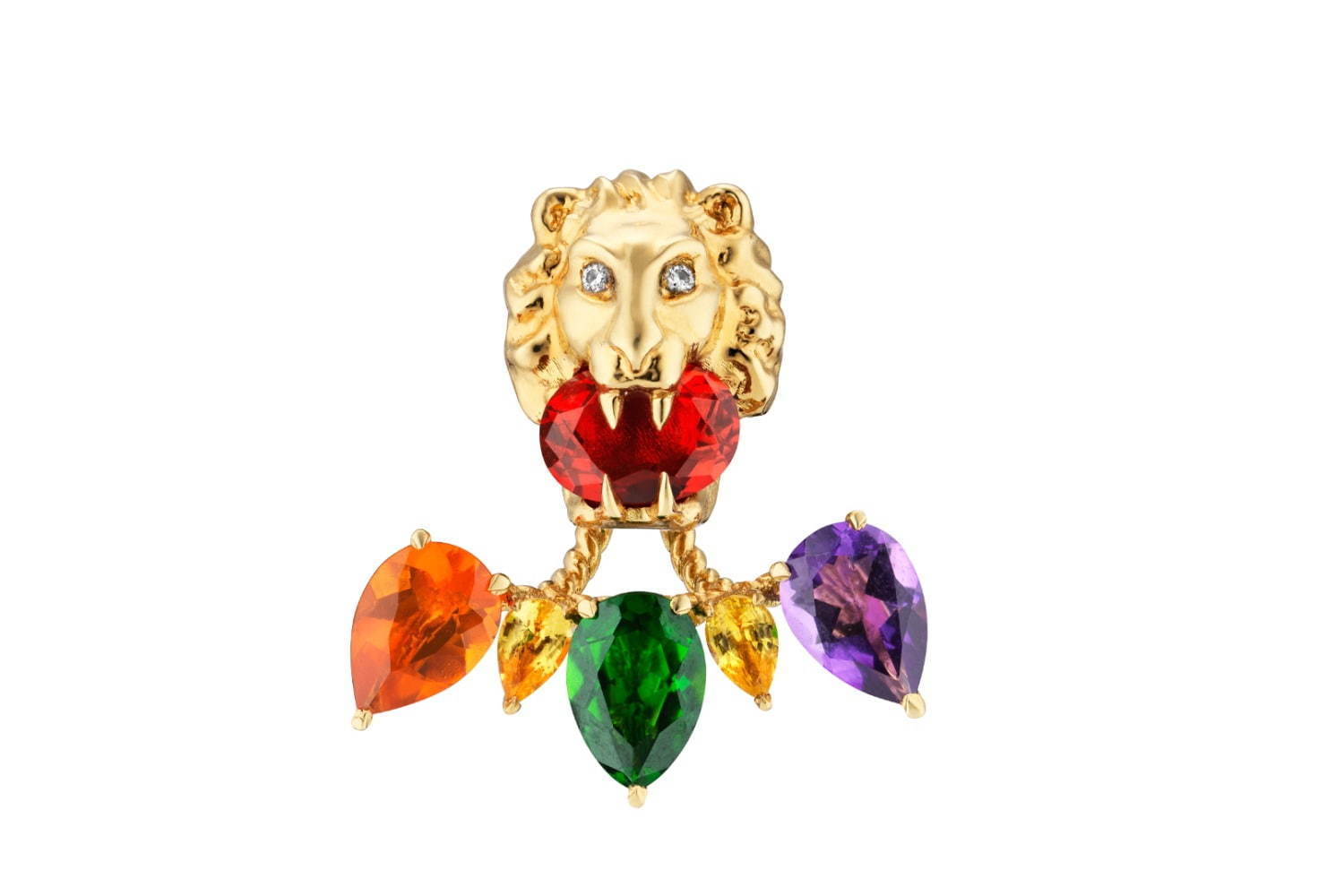 グッチから“ライオンヘッド”主役のファインジュエリー、カラフルな