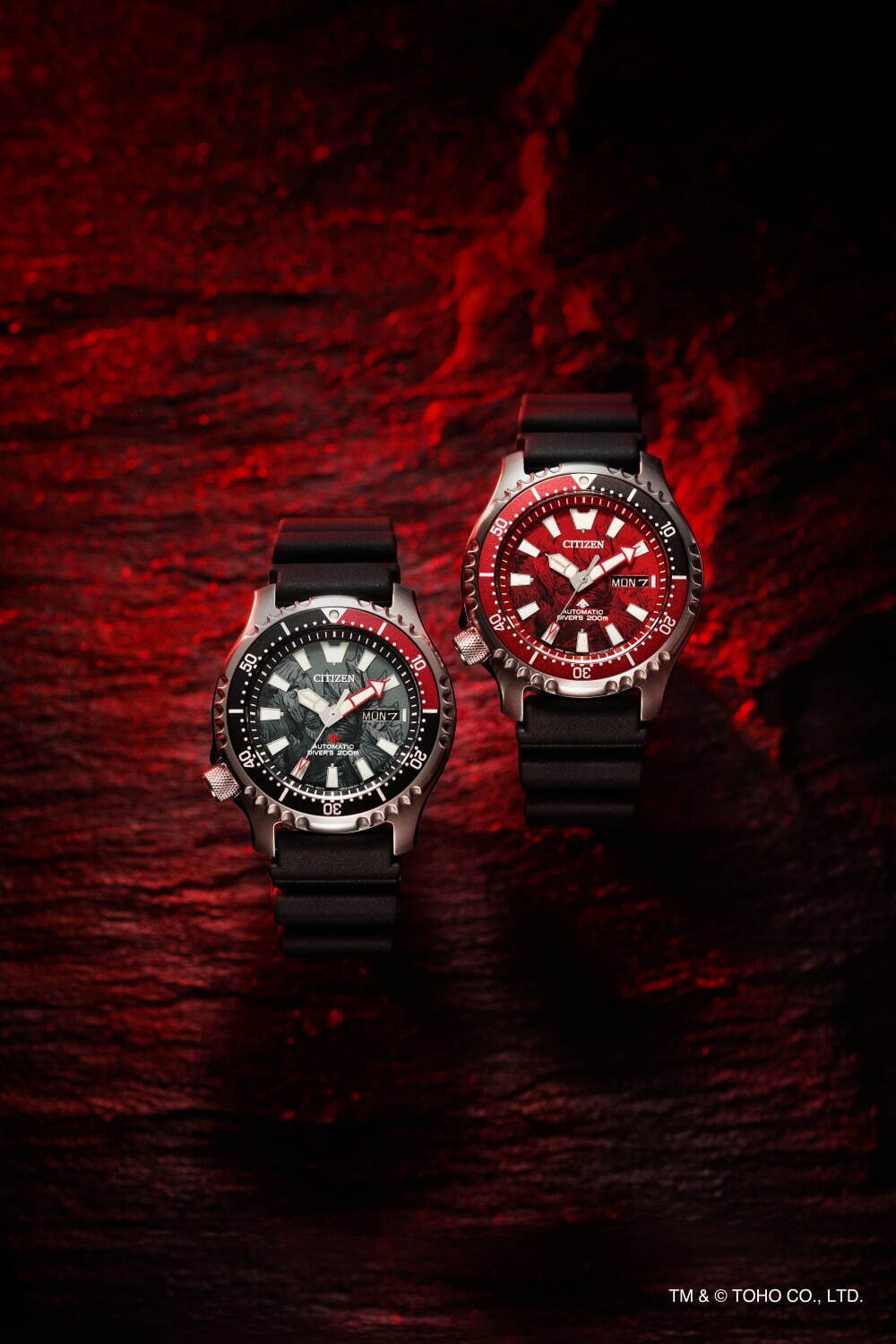 シチズン プロマスター × ゴジラの腕時計“ゴツゴツ”回転ベゼル