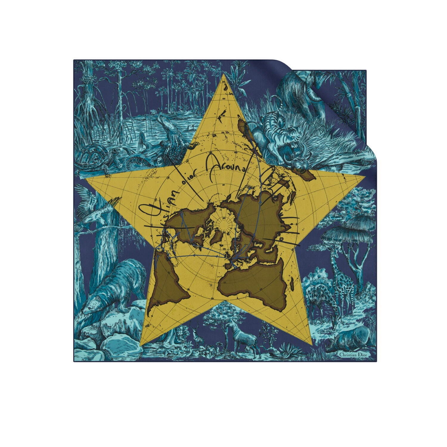 ディオール“花々や星座”を描く新作シルクスカーフ、「トワル ドゥ