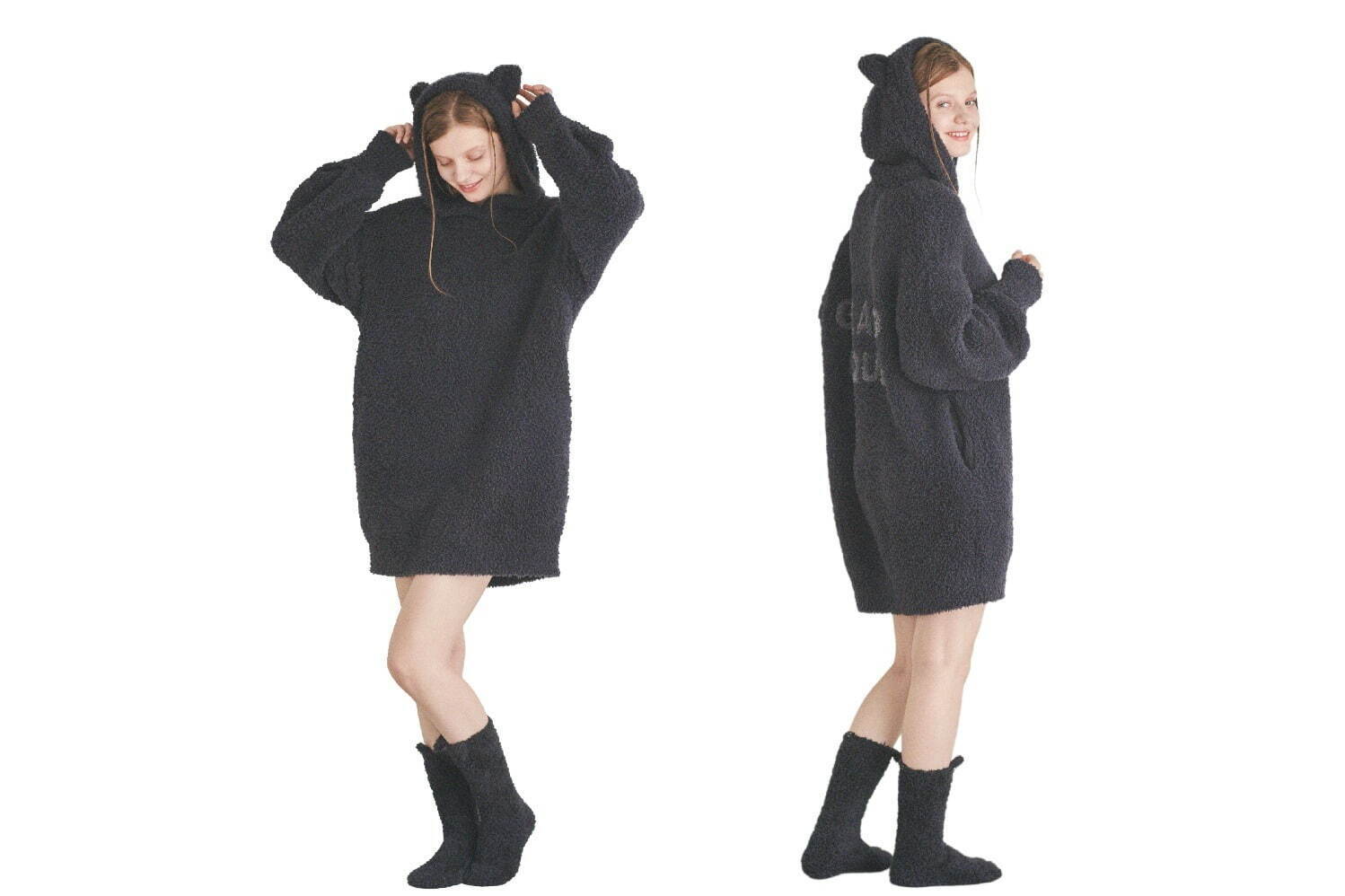 ジェラート ピケ「黒ねこハロウィン」のルームウェア、黒ねこに