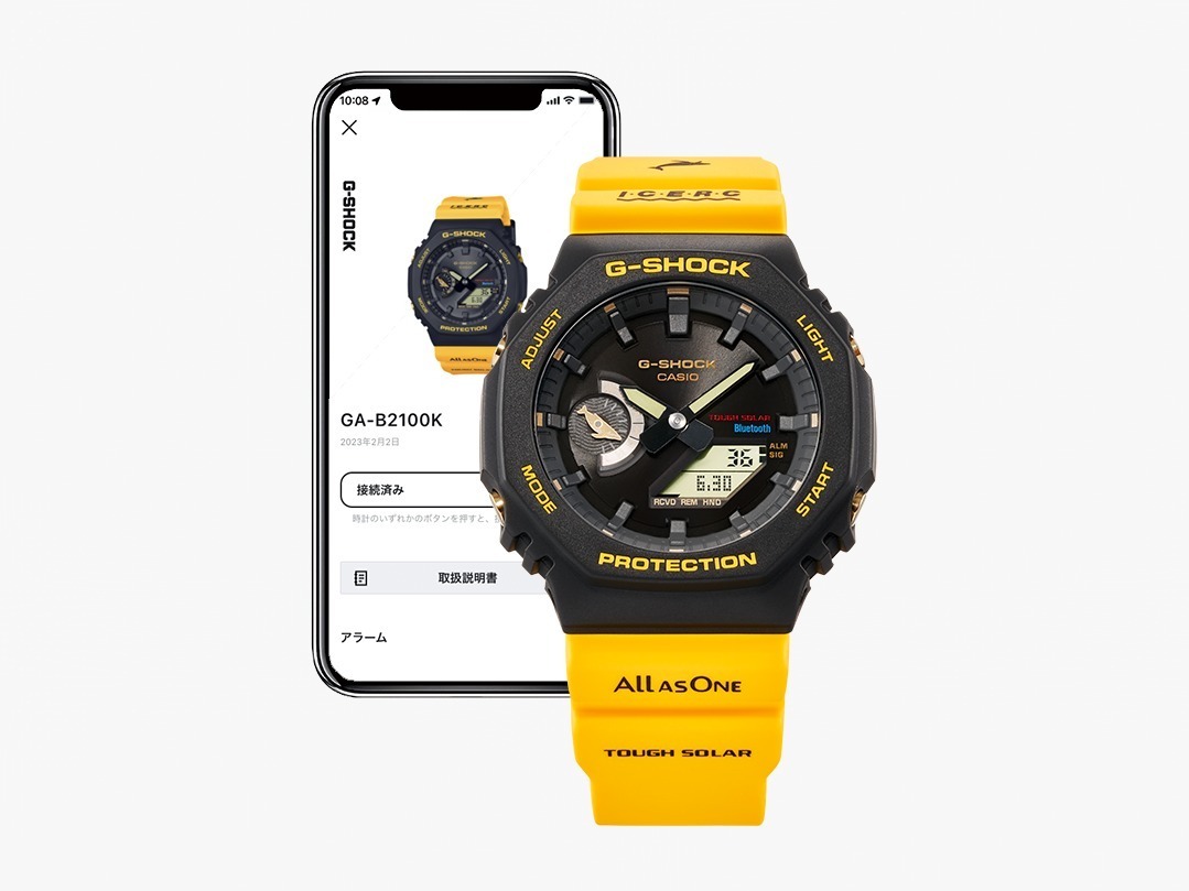 G-SHOCK“イルカ＆クジラ”モチーフの腕時計、ブラック×イエローの大胆