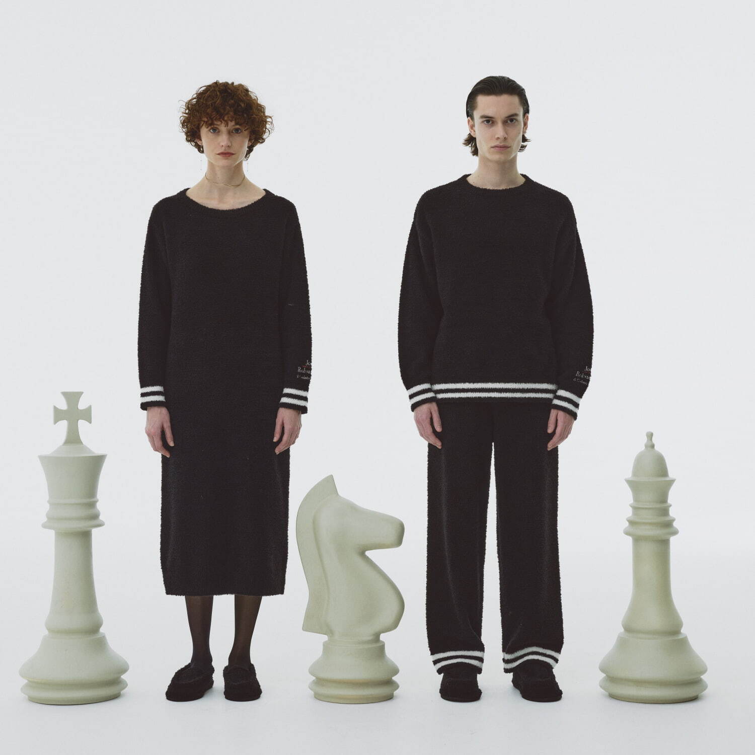 ジェラート ピケ、モードな“ブラック”のもこもこニットルームウェア