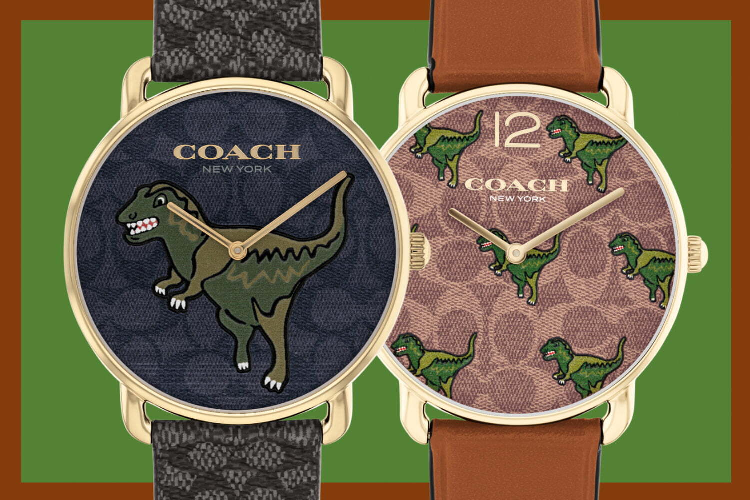 コーチ“恐竜のレキシー”主役の腕時計、ポップな総柄デザインに上品な