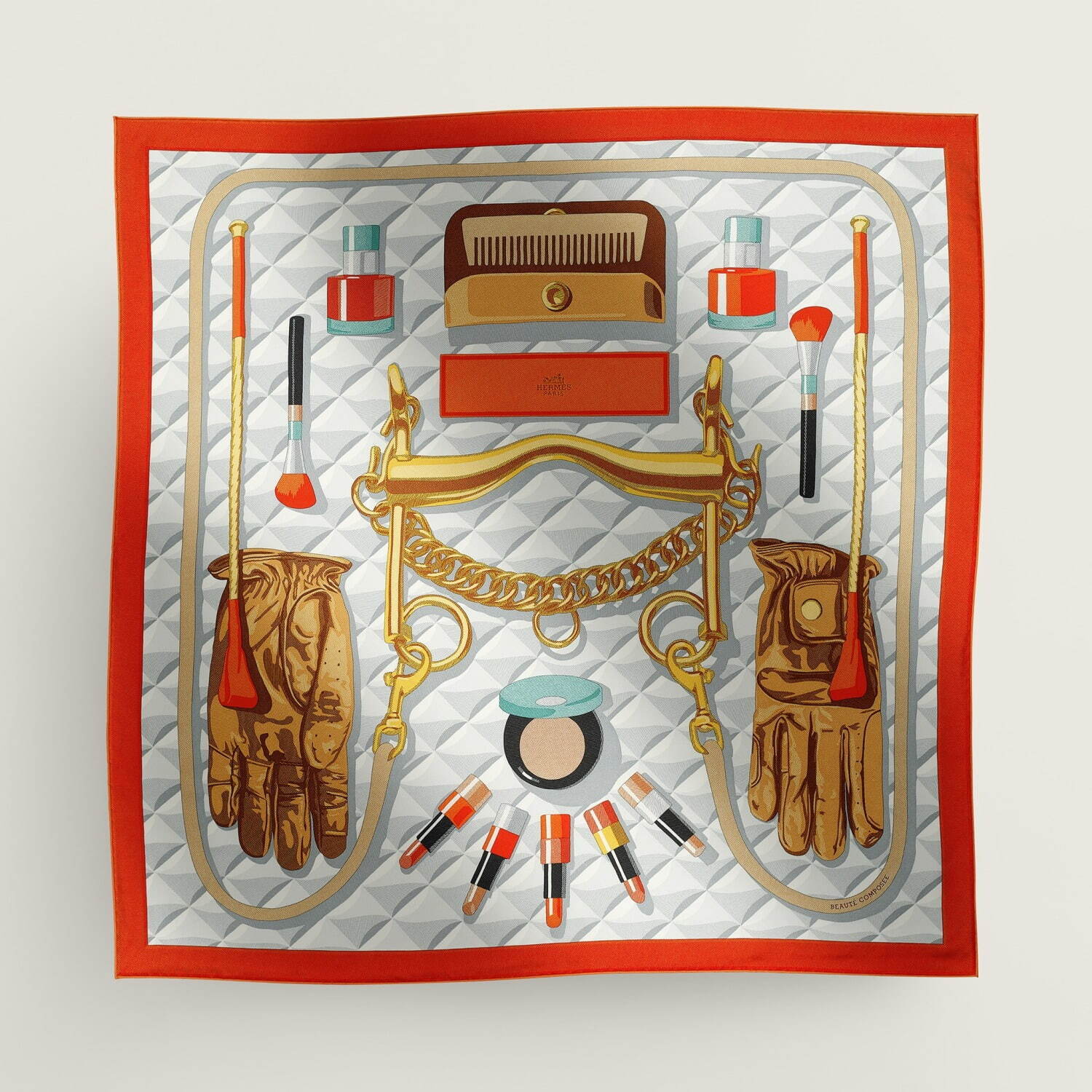 エルメスのスカーフ「カレ 90」2024年春の新作、“絡み合う馬具”や“恋の