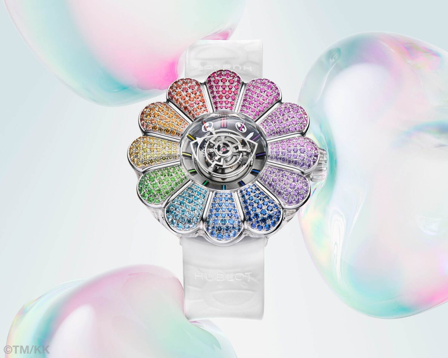 ウブロから村上隆「お花」モチーフの腕時計、レインボーに輝く