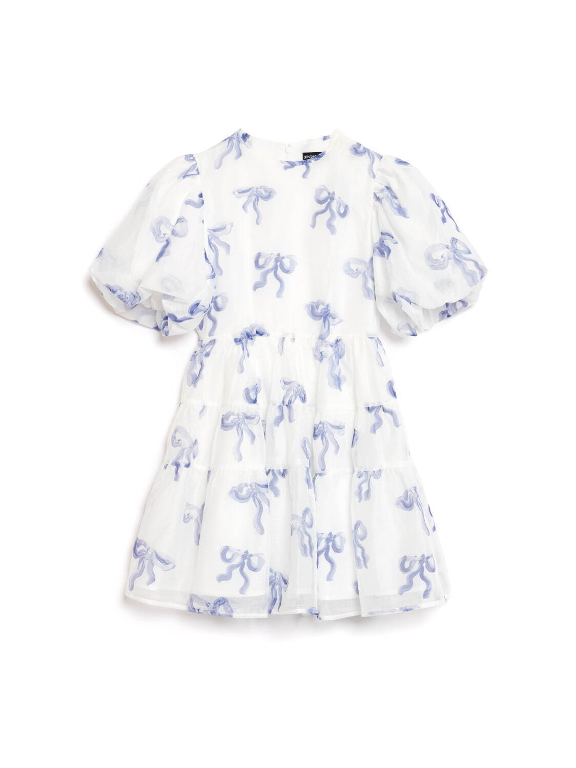 シスタージェーン×ポピー、リボン柄のパフスリーブドレス＆バラの