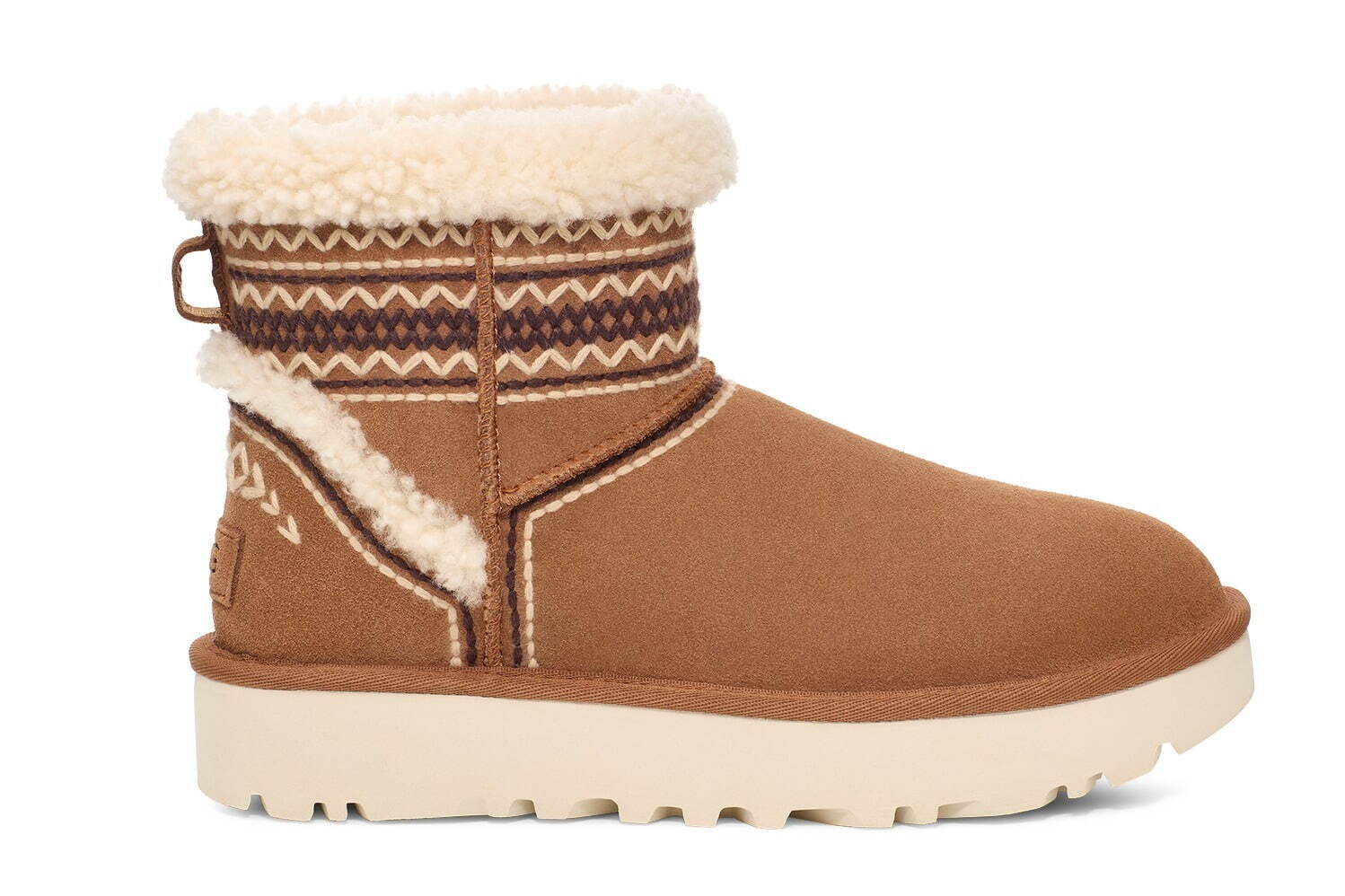 UGG24年クリスマス、ハンドステッチ＆ボリュームファーのスエード