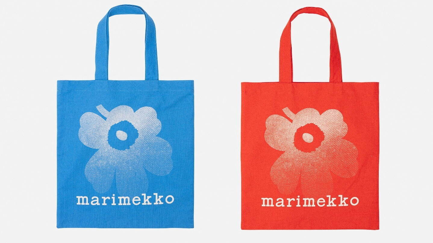 マリメッコ キオスキ25年春“ウニッコ”描いたキャンバストートバッグ