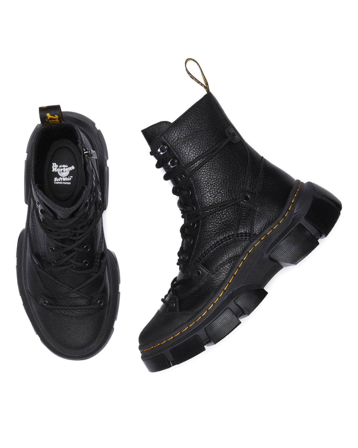 ドクターマーチン“シボ革×凹凸ソール”の8ホール＆フロントジップブーツ