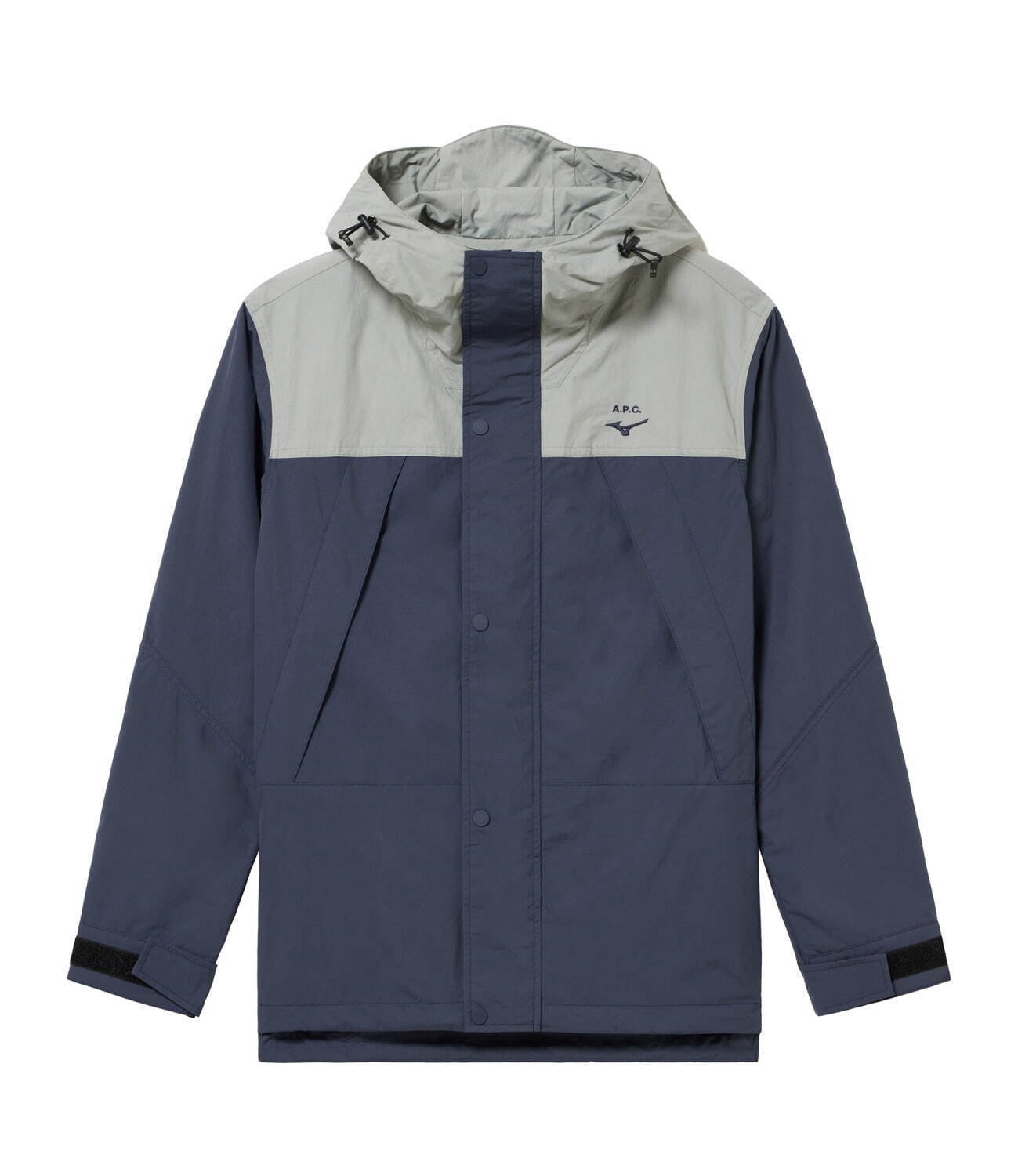 A.P.C.×ミズノ“防風撥水性ナイロン”のマウンテンジャケット、シックな