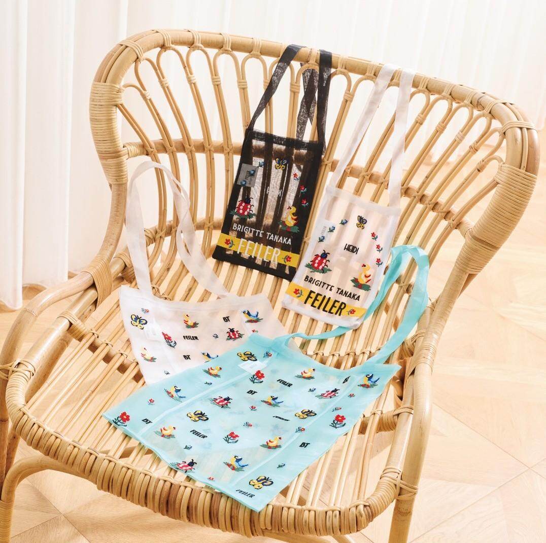 フェイラー「ハイジ」てんとう虫や小鳥刺繍のオーガンジーバッグ