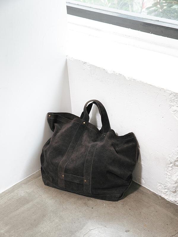 セブンバイセブン”ダークブラウン”スエードのトートバッグ、アーバン