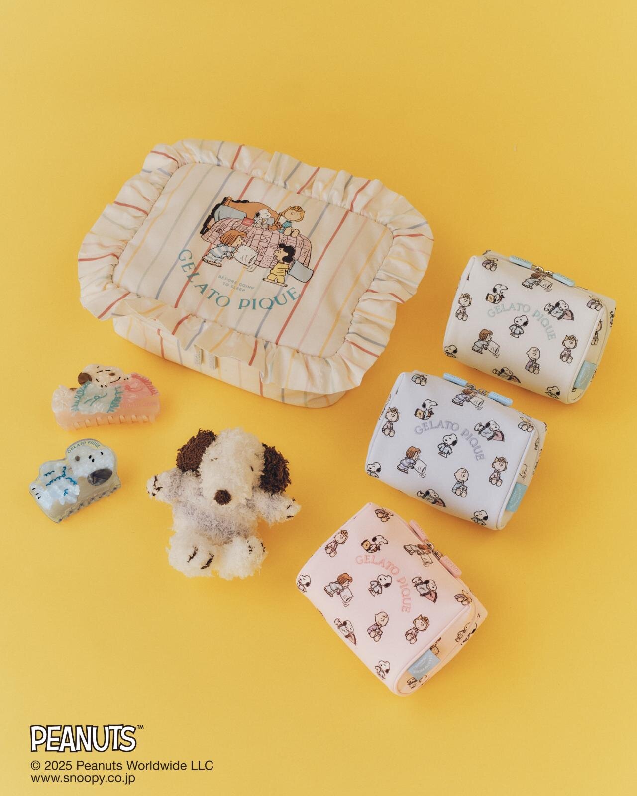 ジェラート ピケ「ピーナッツ」ルームウェア、“おやすみ前”スヌーピー