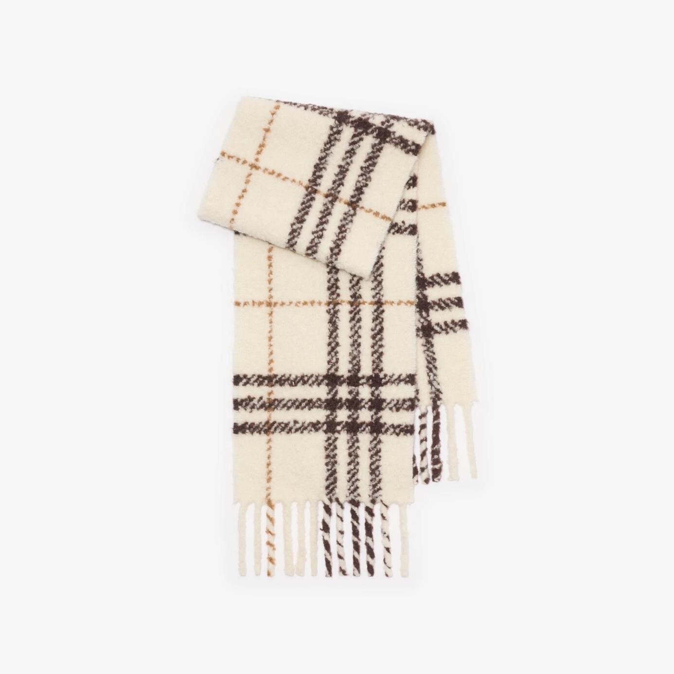 バーバリー“チェック柄”カシミヤマフラー、ふんわりアルパカウール