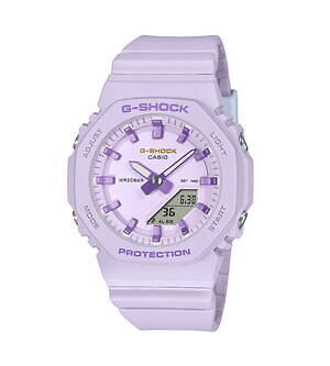 G-SHOCK“パープルカラー”のウィメンズ腕時計、LEDバックライトで浮かぶ