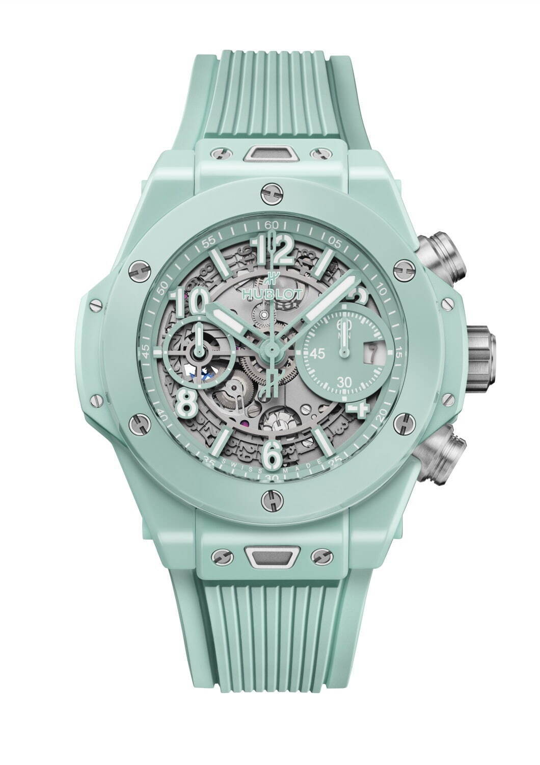ウブロ“パステルカラー”腕時計「ビッグ・バン ウニコ」ミントグリーン