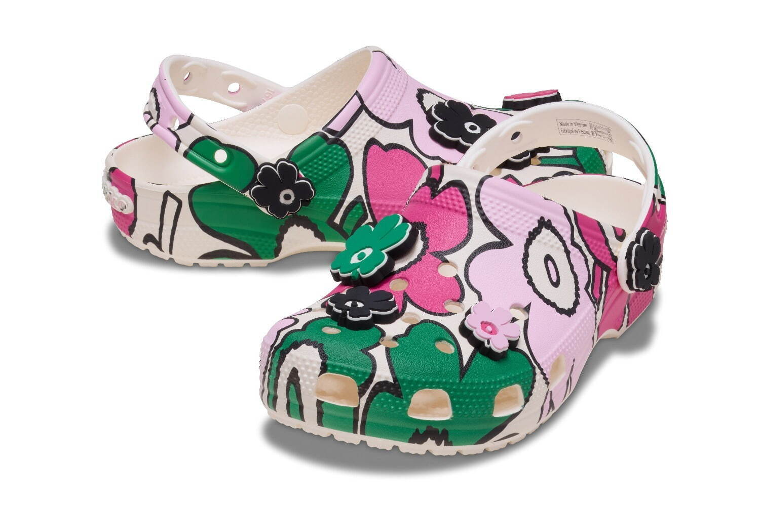 クロックス×マリメッコ「ウニッコ」柄サンダル、カラフルな“花モチーフ