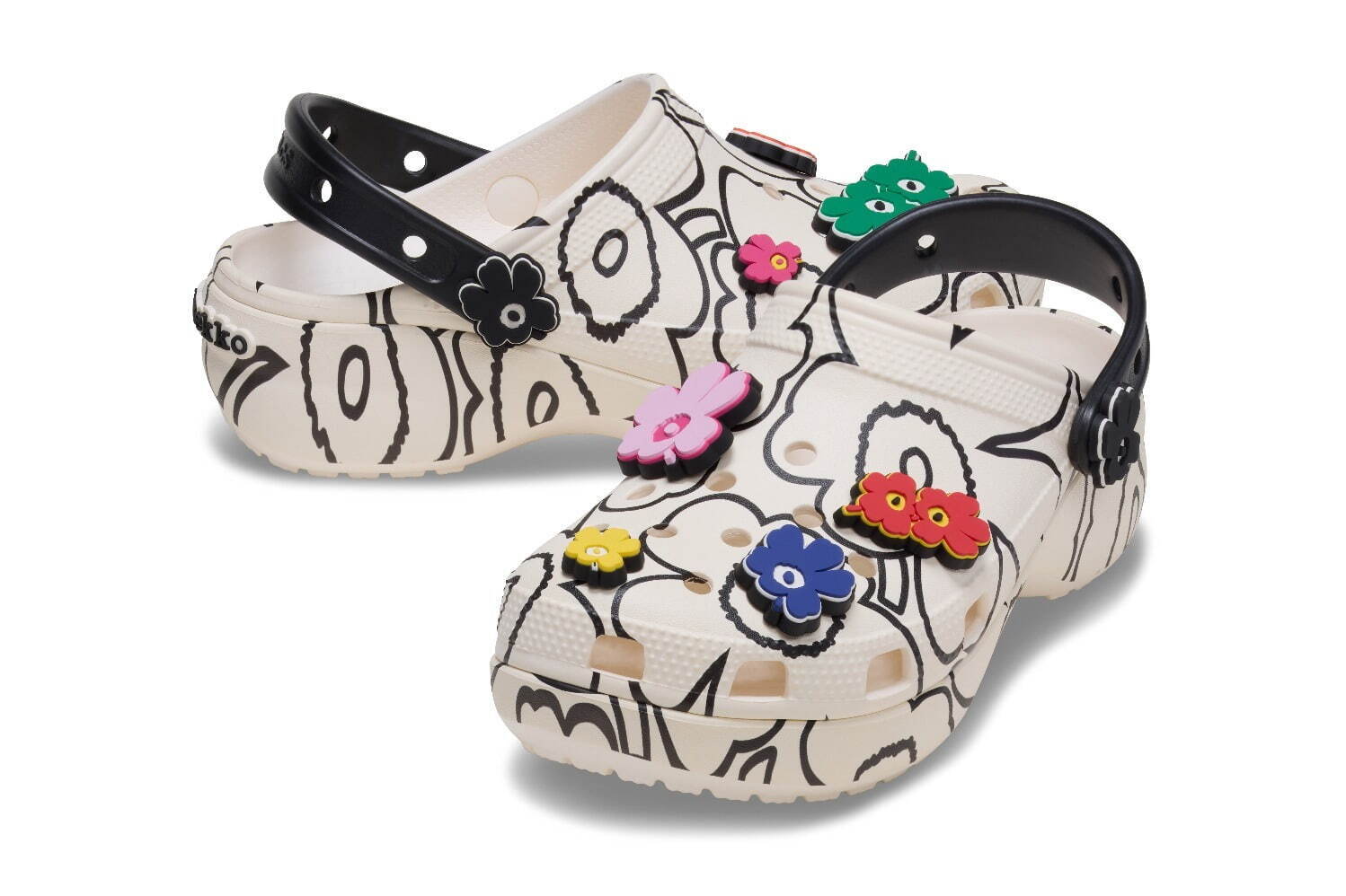 クロックス×マリメッコ「ウニッコ」柄サンダル、カラフルな“花モチーフ