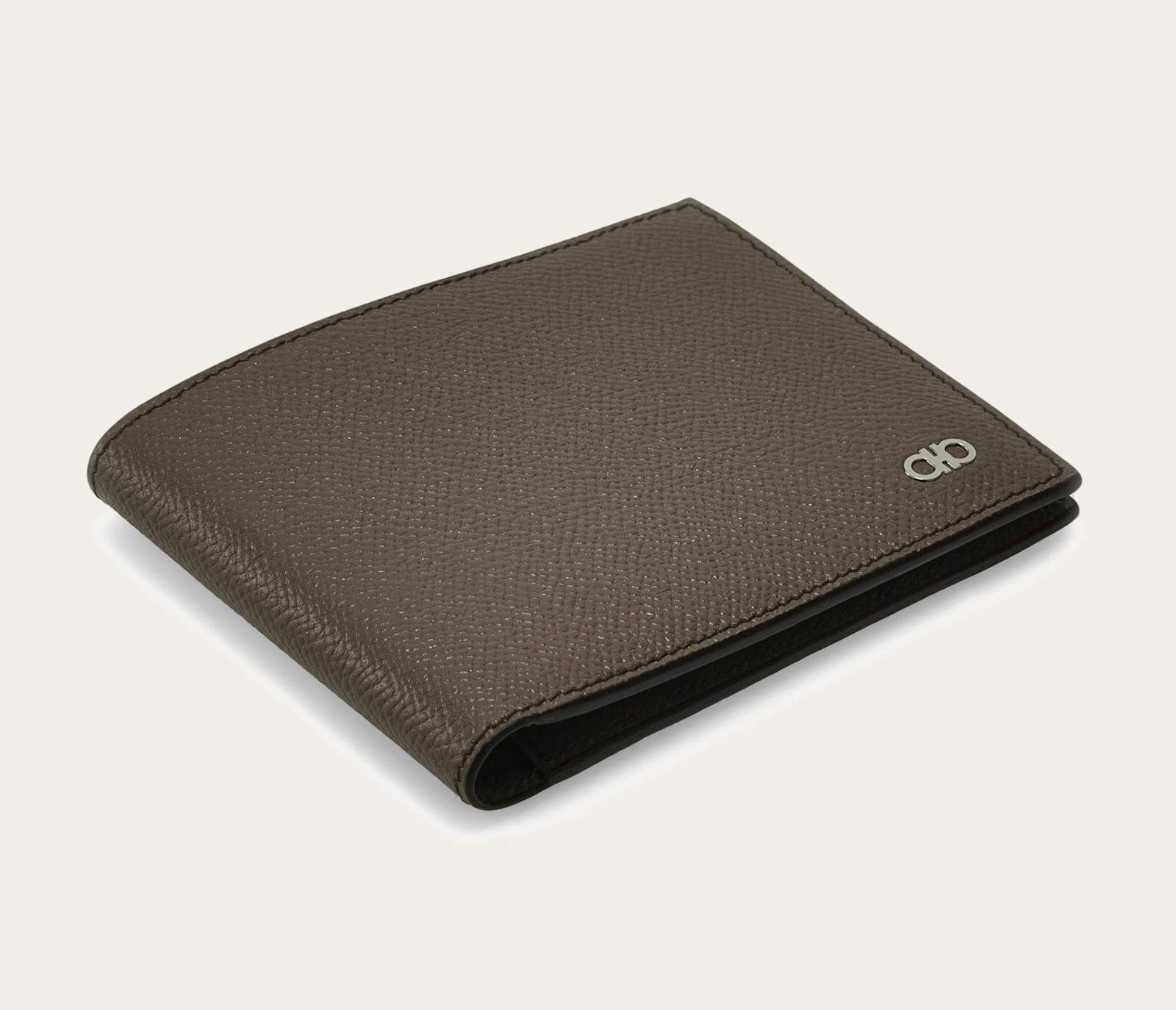 フェラガモ「ガンチーニ」付きレザー財布やコインケース、グレー