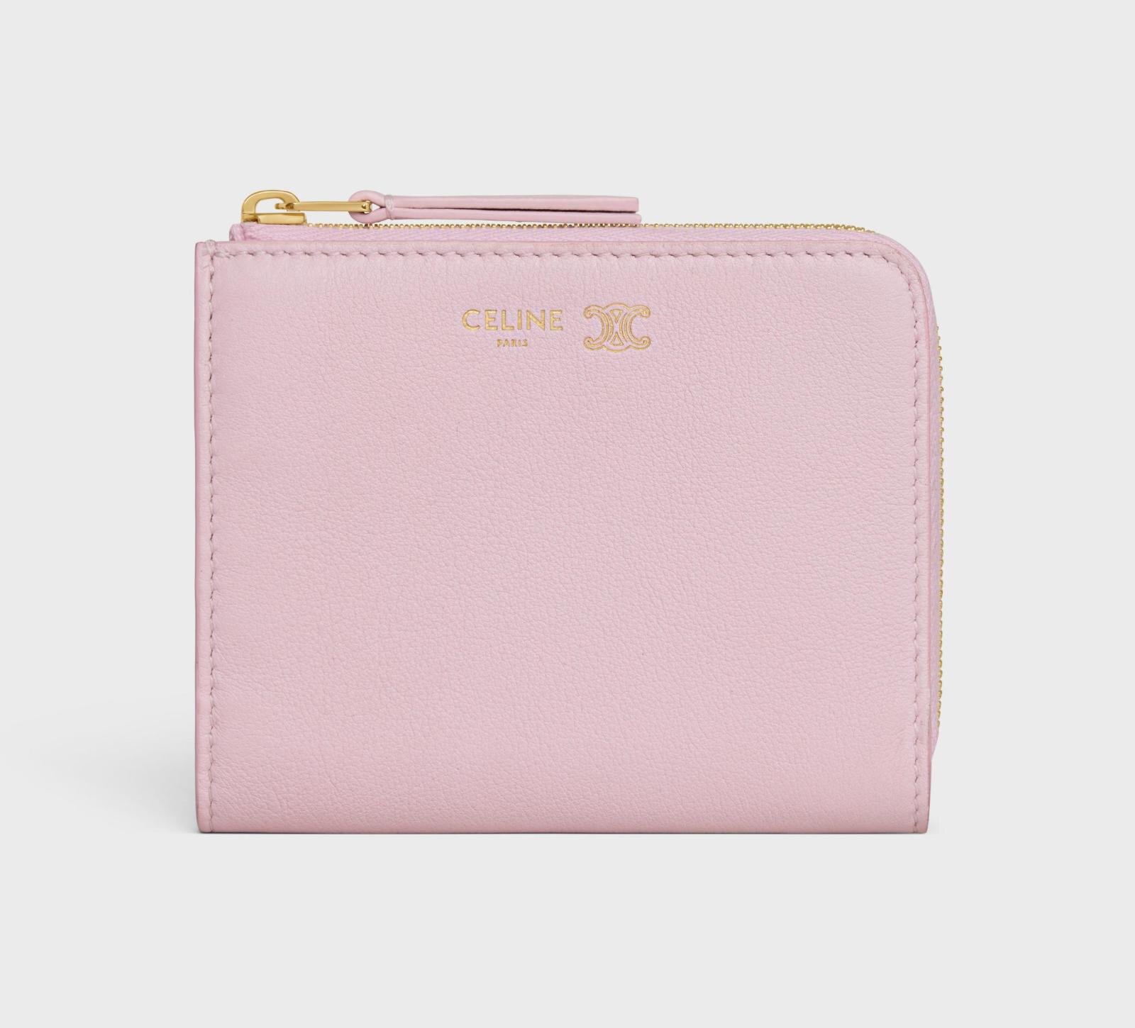 セリーヌからL字ジップの“薄型”ミニ財布 - 淡いピンクやグレージュの
