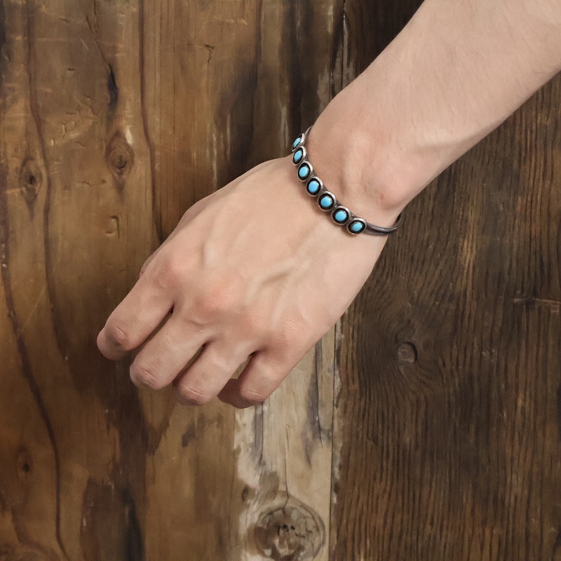 ナバホ シルバー ブレスレット ダブルシャンク ネイティブアメリカン