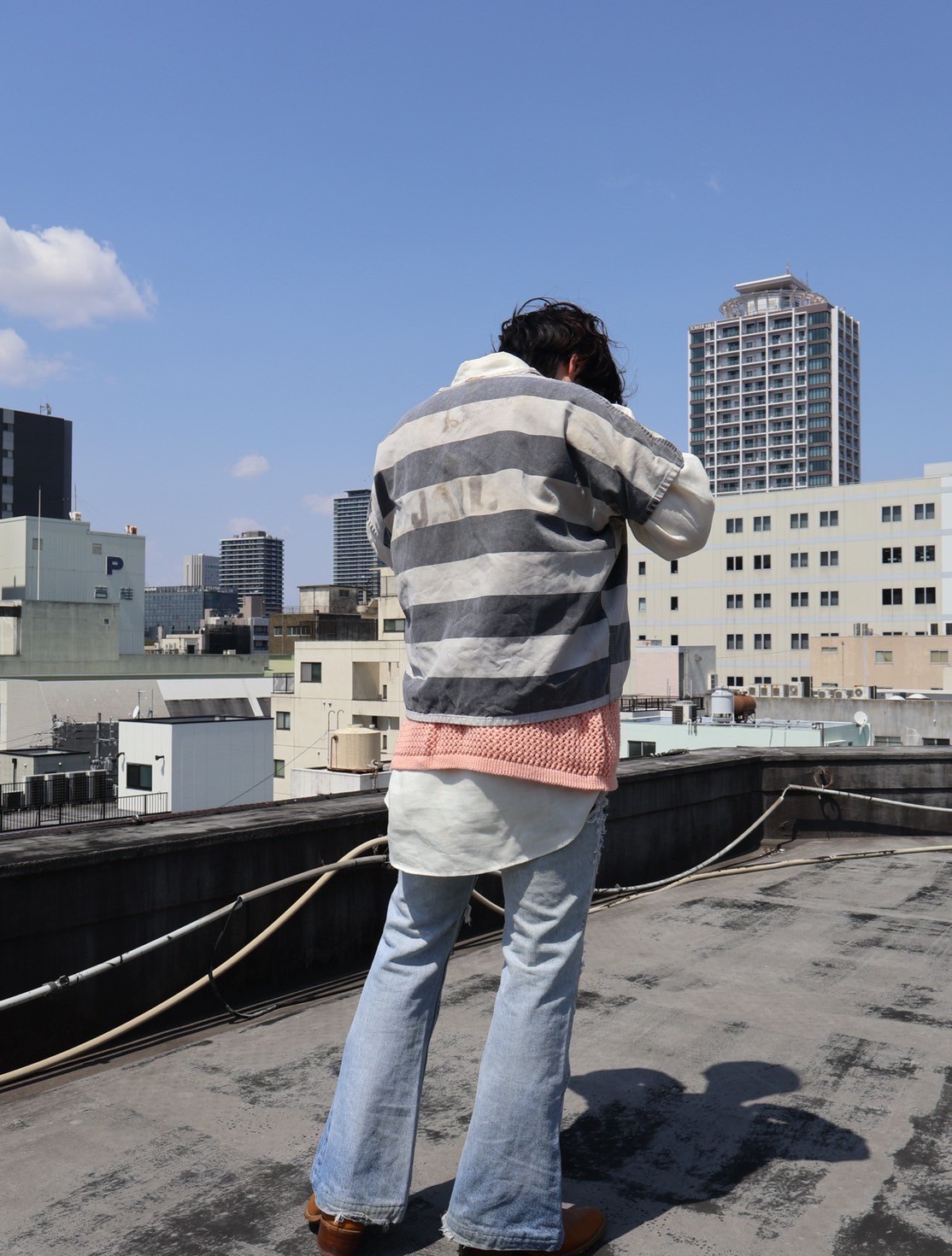 囚人 プルオーバーシャツ Vネック ボーダー柄 │ヴィテージ古着屋Feeet