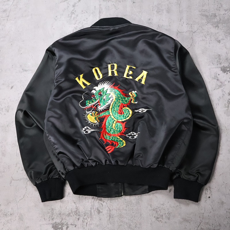 80年代 80s 黒 ブラック コリジャン ブルゾン 韓国 │ヴィテージ古着屋