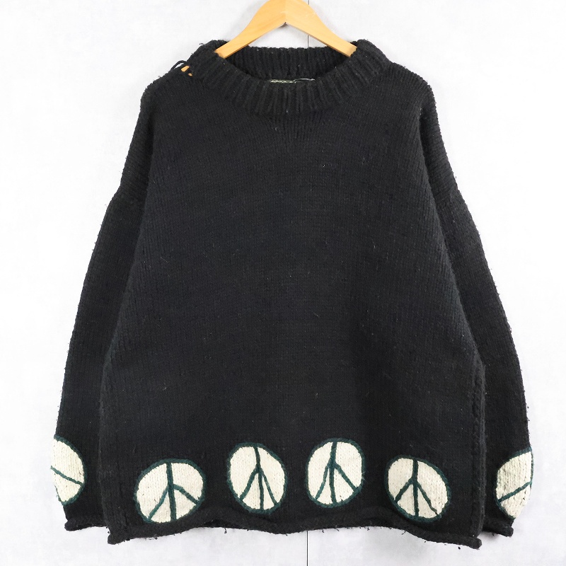 90年代 90s 80年代 80s エクアドル製 エクアドルニット 黒 ブラック