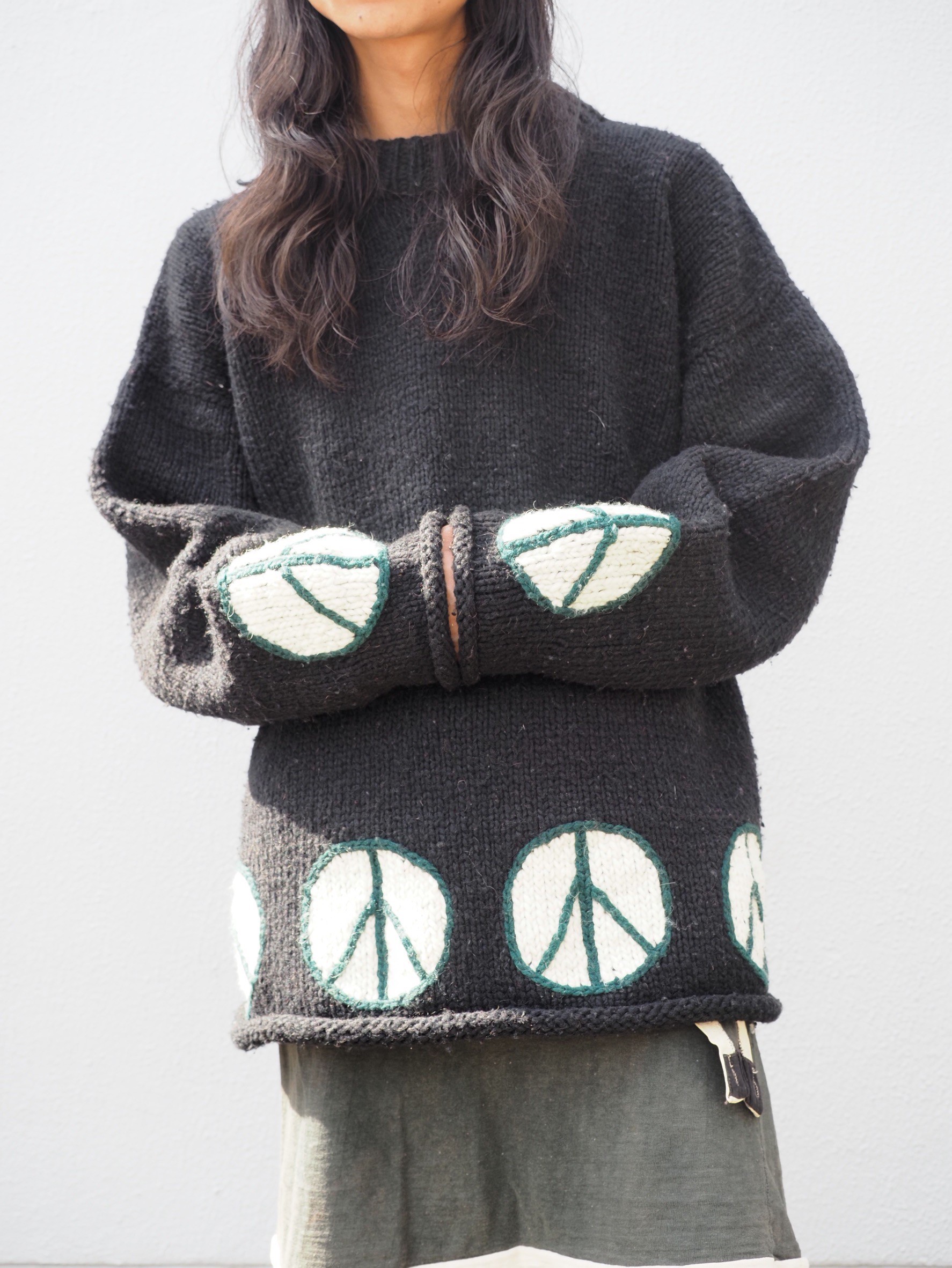 90年代 90s 80年代 80s エクアドル製 エクアドルニット 黒 ブラック