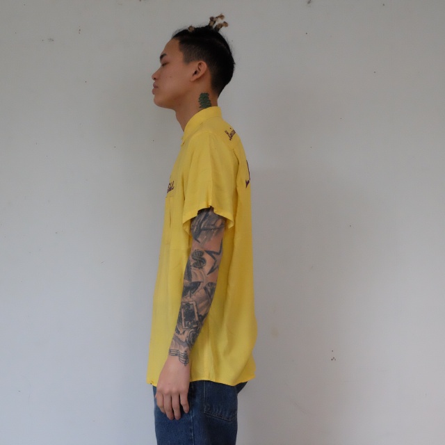 50's〜60's Hilton パッチ付き チェーンステッチボーリングシャツ 50