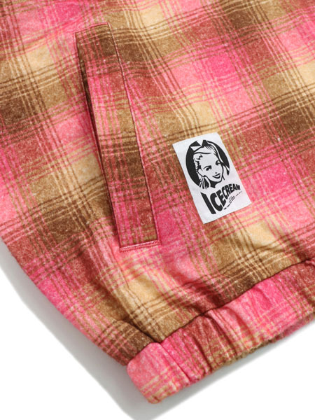 SALE】【送料無料】ICECREAM APPLIQUE LOGO FLANNEL CHECK ZIP UP