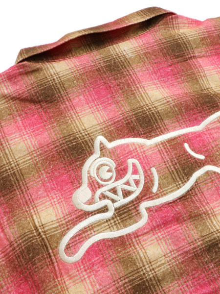 SALE】【送料無料】ICECREAM APPLIQUE LOGO FLANNEL CHECK ZIP UP