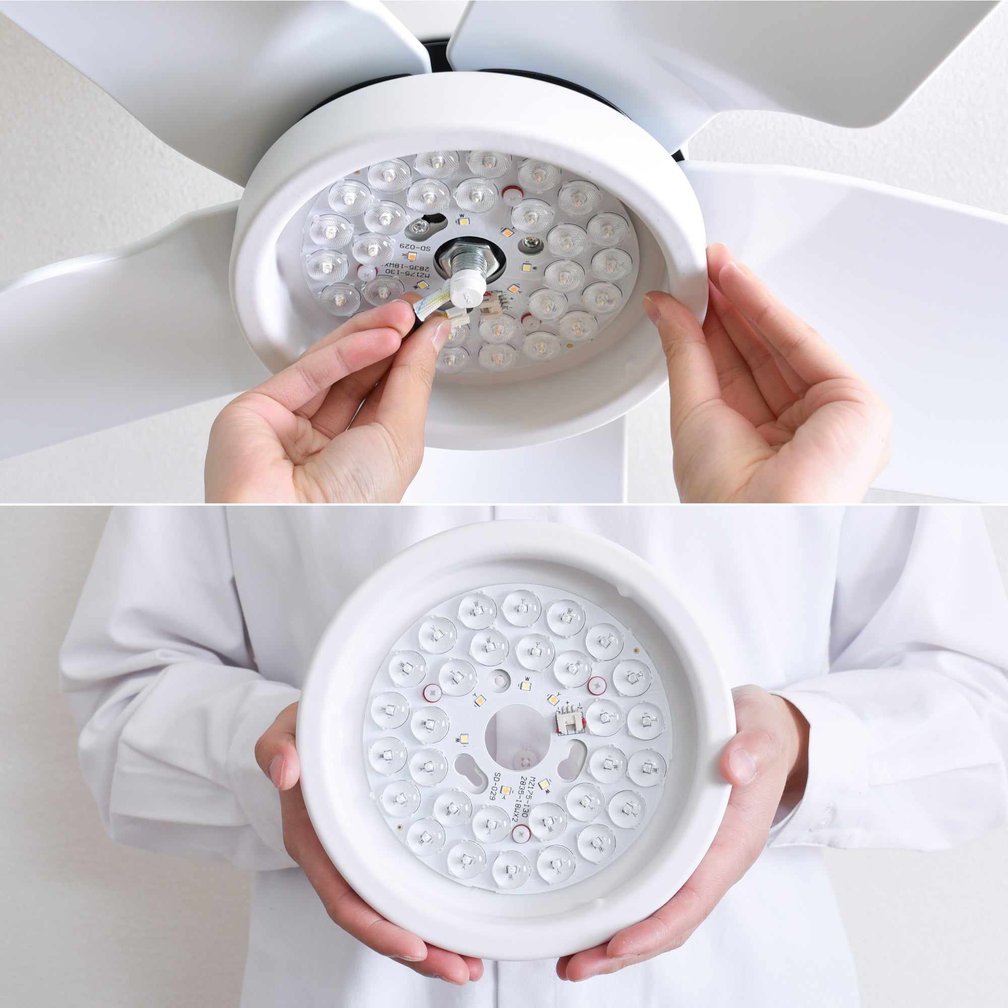 あす着] シーリングファンライト 傾斜天井対応 リモコン付 DCモーター