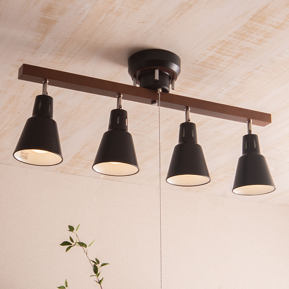 あす着] 明るさ6～12畳 シーリングライト 4灯 調光 LED リモコン付き