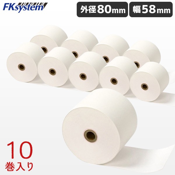 TT-588012 58mm幅 サーマル レシートロール紙 10巻 | エフケイシステム