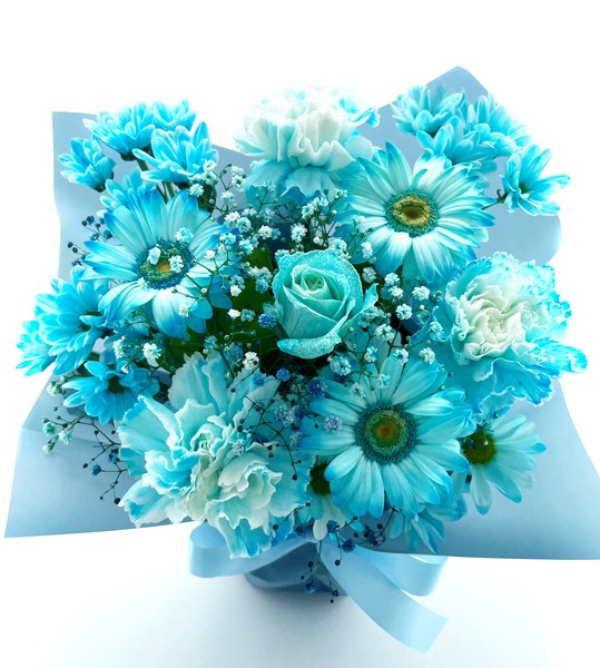 新築祝いの花＞フラワーアレンジメント *ターコイズスカイ