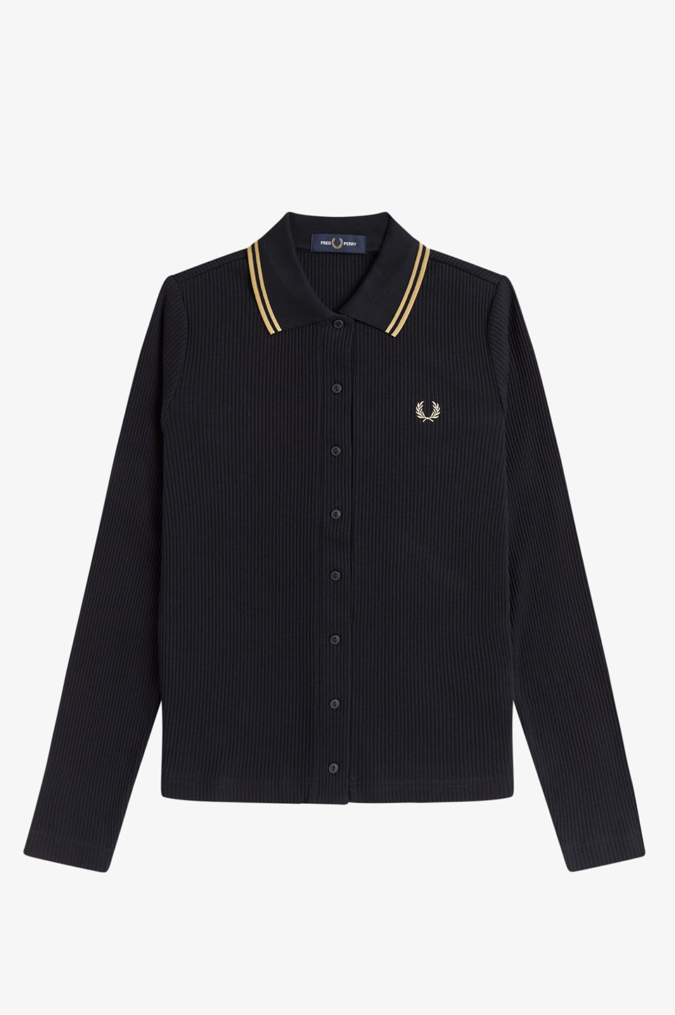Button Through Rib Polo Shirt(8 102：BLACK): | FRED PERRY JAPAN