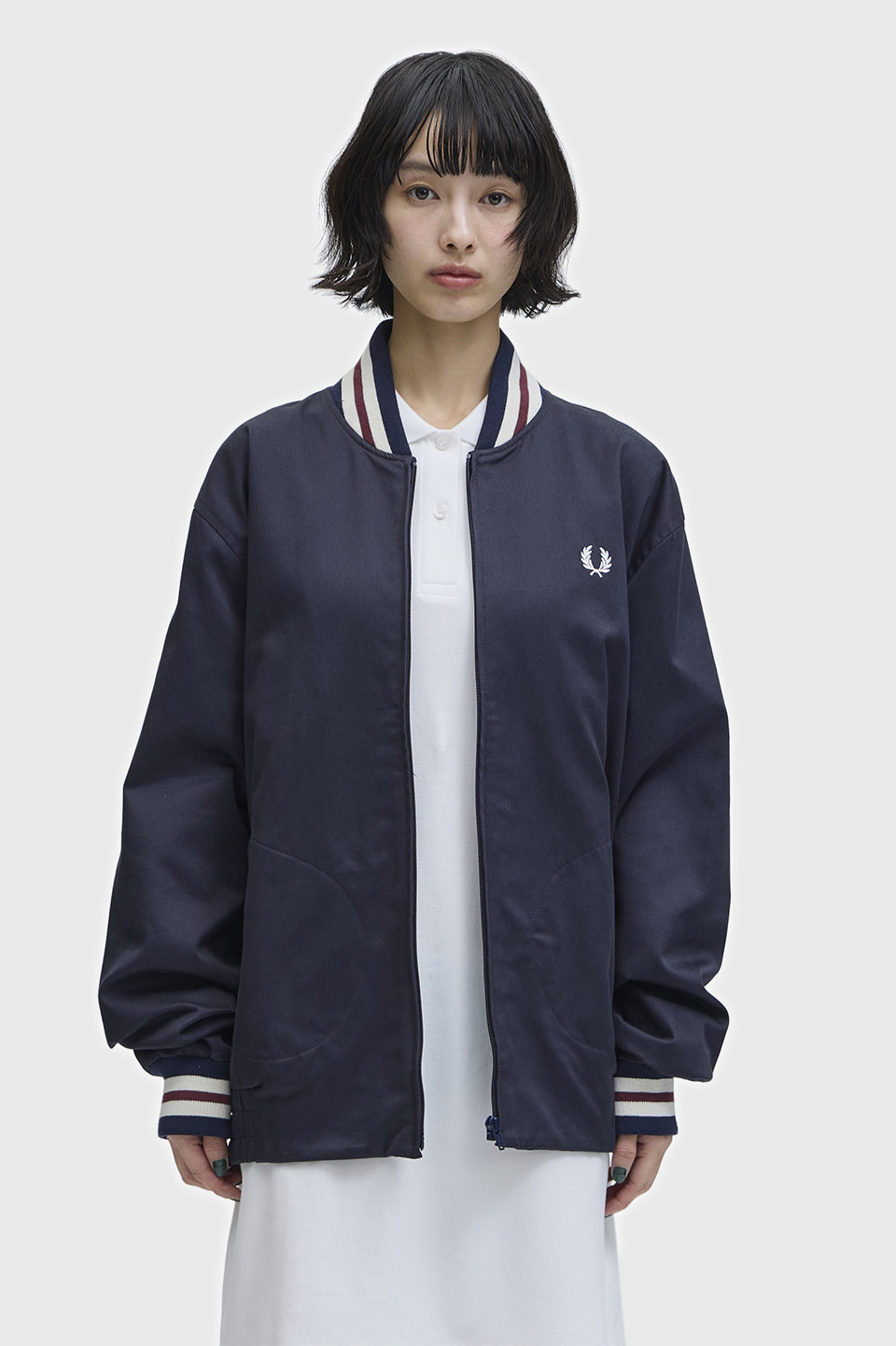 Twill Tennis Bomber Jacket(S 608：NAVY): | FRED PERRY JAPAN