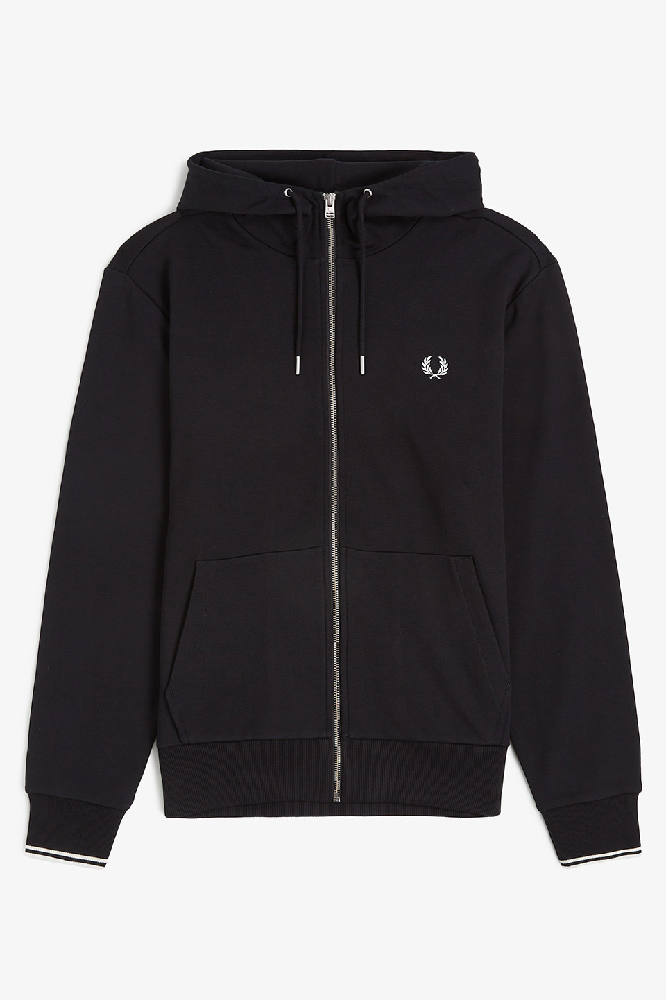 Hooded Zip Through Sweatshirt(S 198：BLACK): | FRED PERRY JAPAN