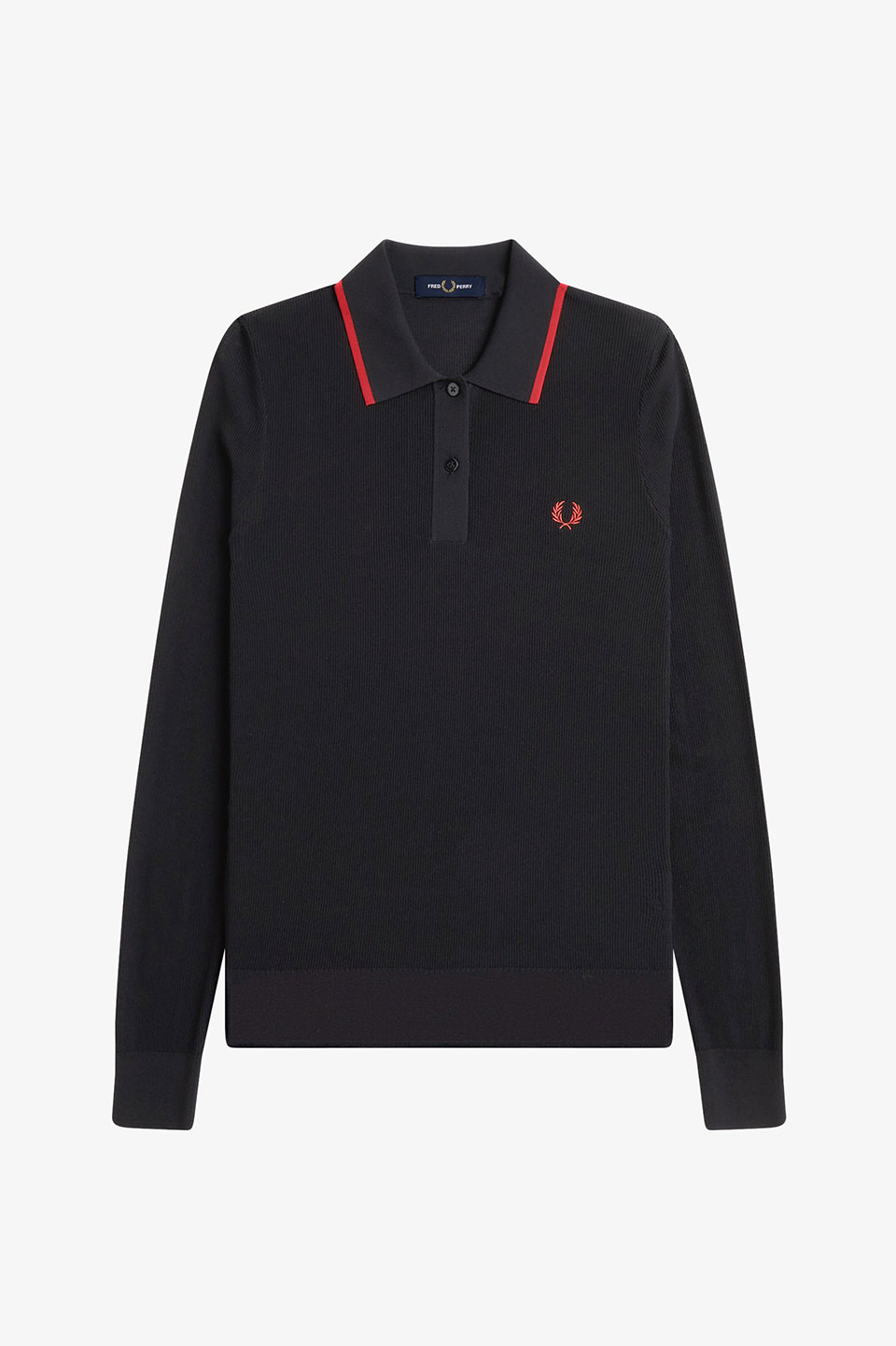 Rib Knitted Polo Shirt(10 102：BLACK): | FRED PERRY JAPAN