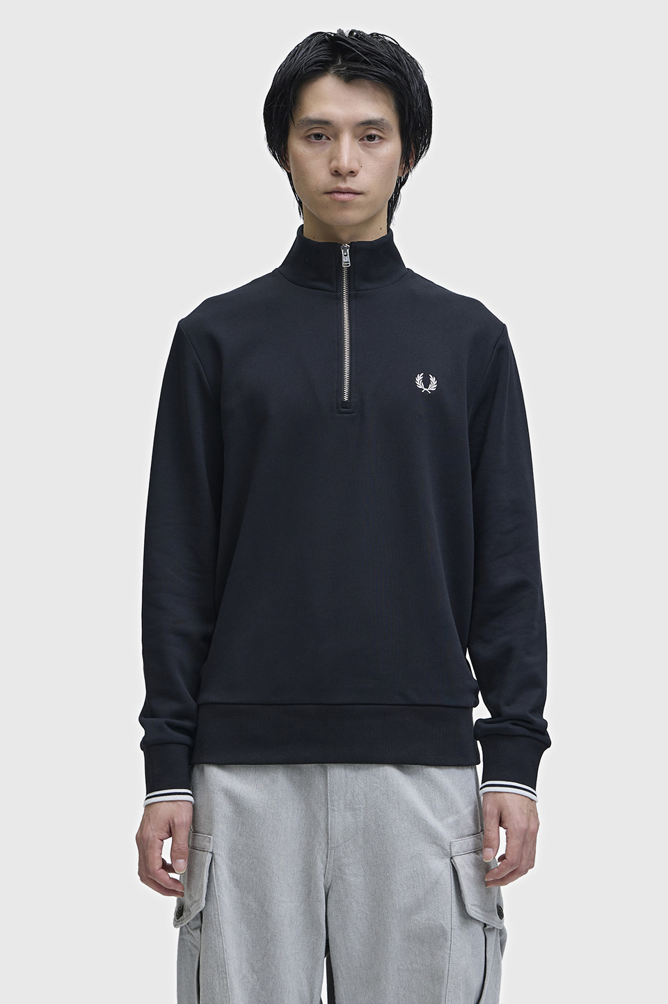 Half Zip Sweatshirt(S 102：BLACK): | FRED PERRY JAPAN | フレッド