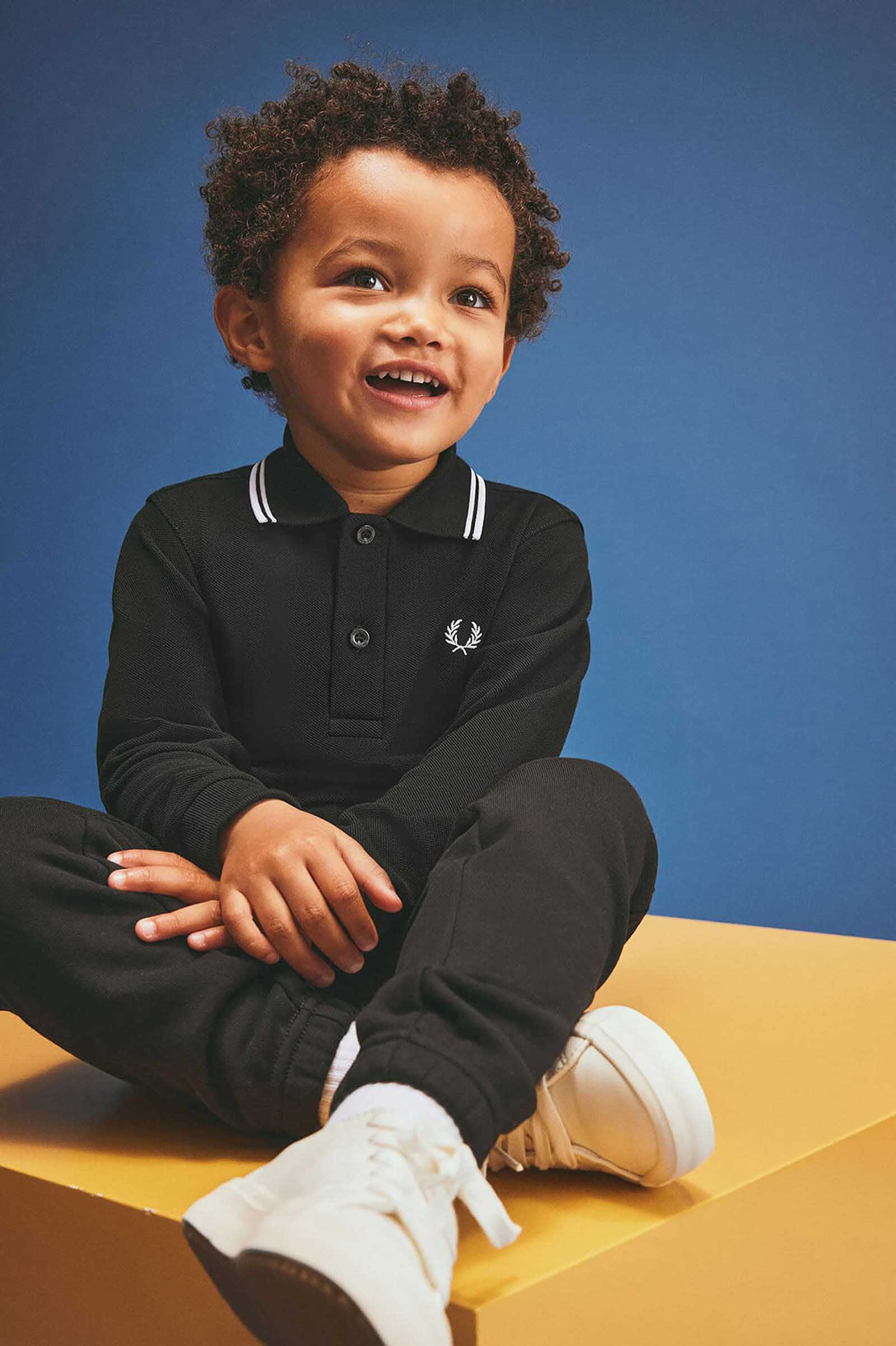 Kids Long Sleeve Twin Tipped Fred Perry Shirt(2-3 350：BLACK