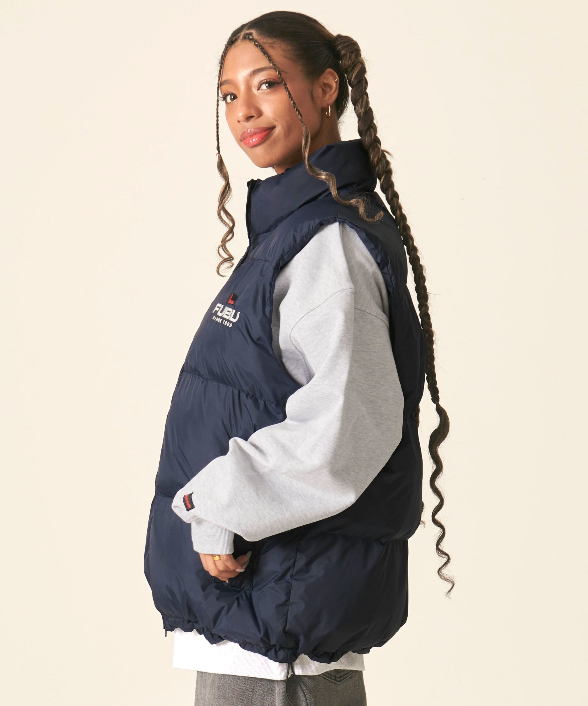 FUBU フブ アウター 中綿ベスト ナイロン ベストジャケット。FUBUは