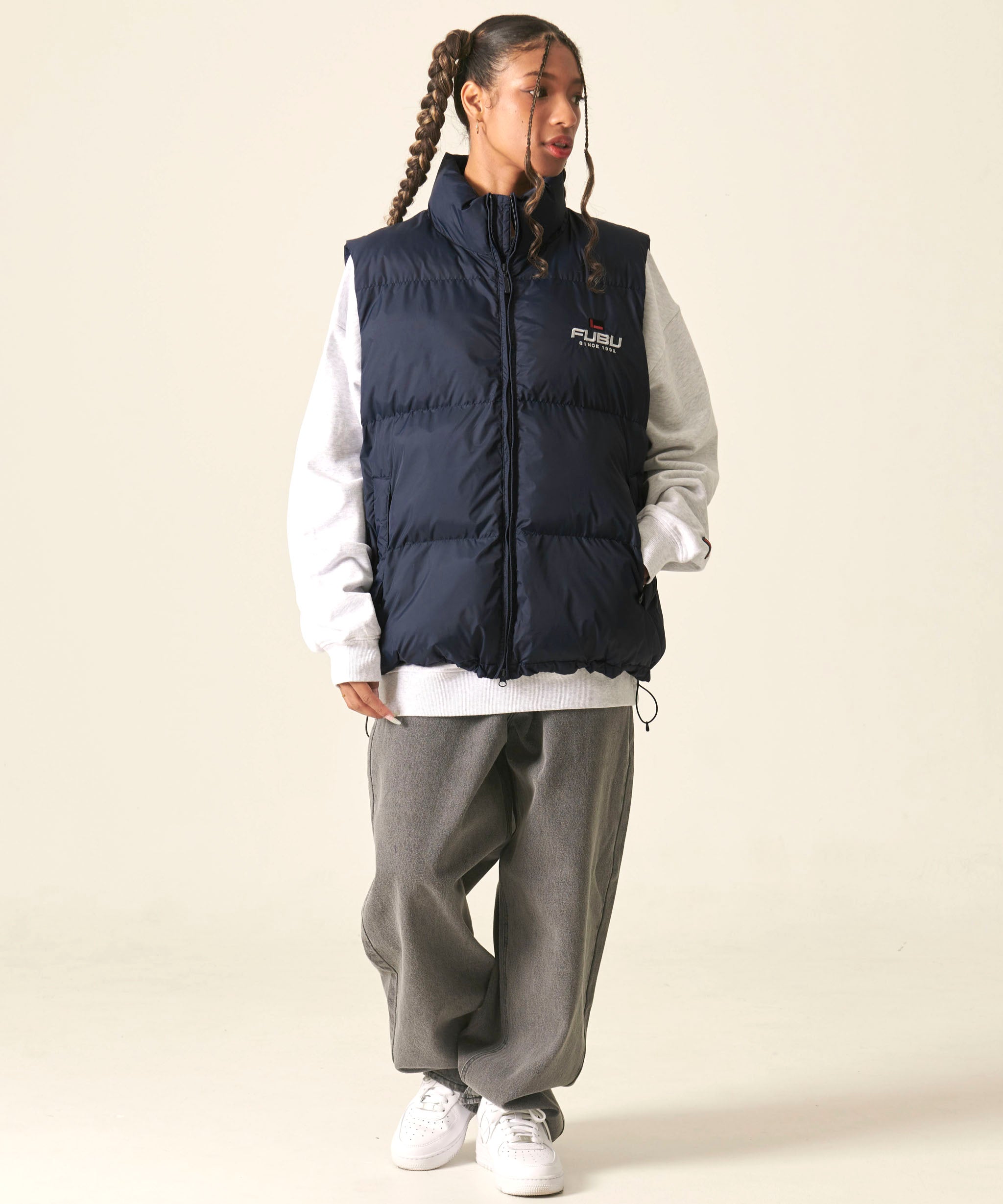 FUBU フブ アウター 中綿ベスト ナイロン ベストジャケット。FUBUは